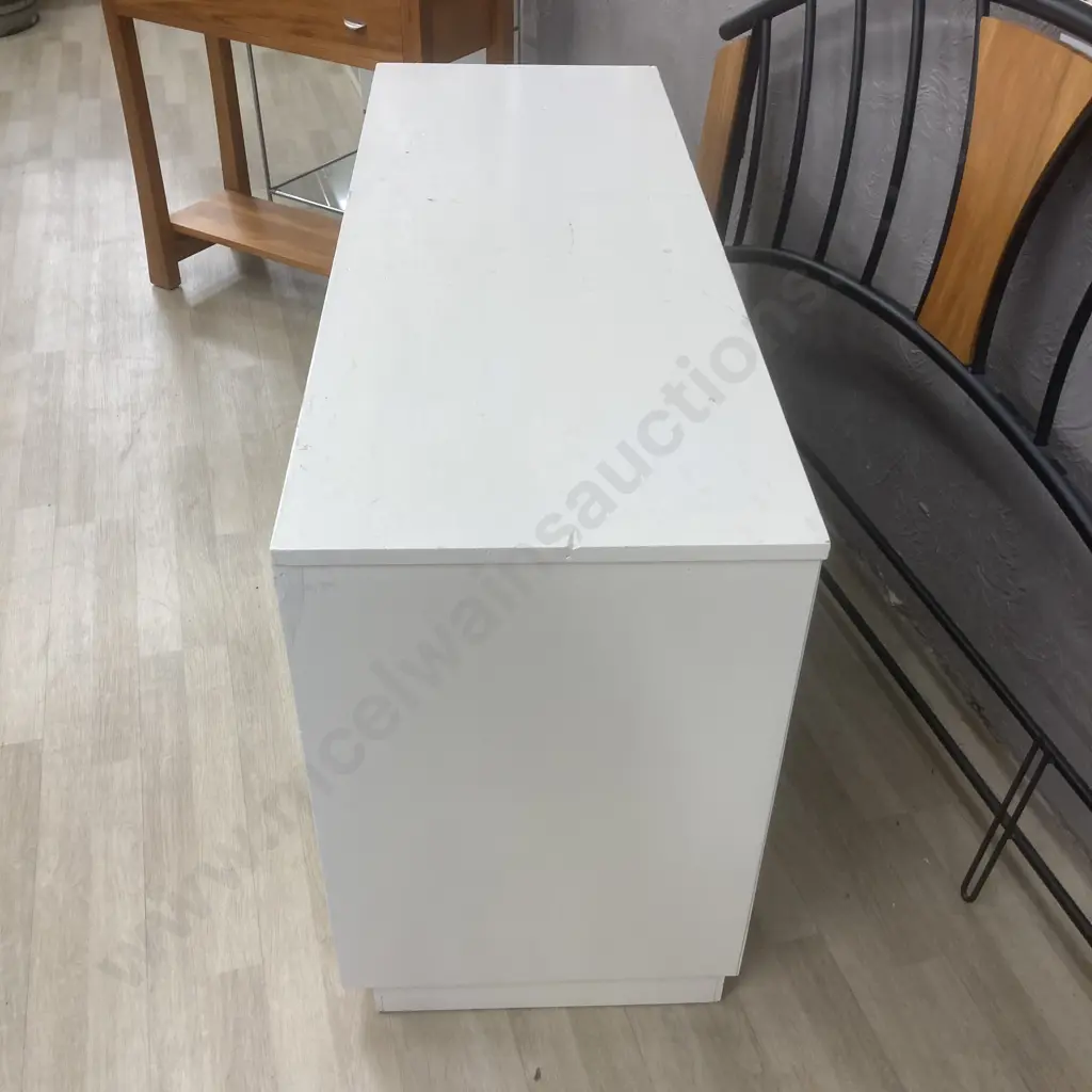 Painted White Rimu 8 Drawer Lowboy, H75 W133 D48cm Image 1++