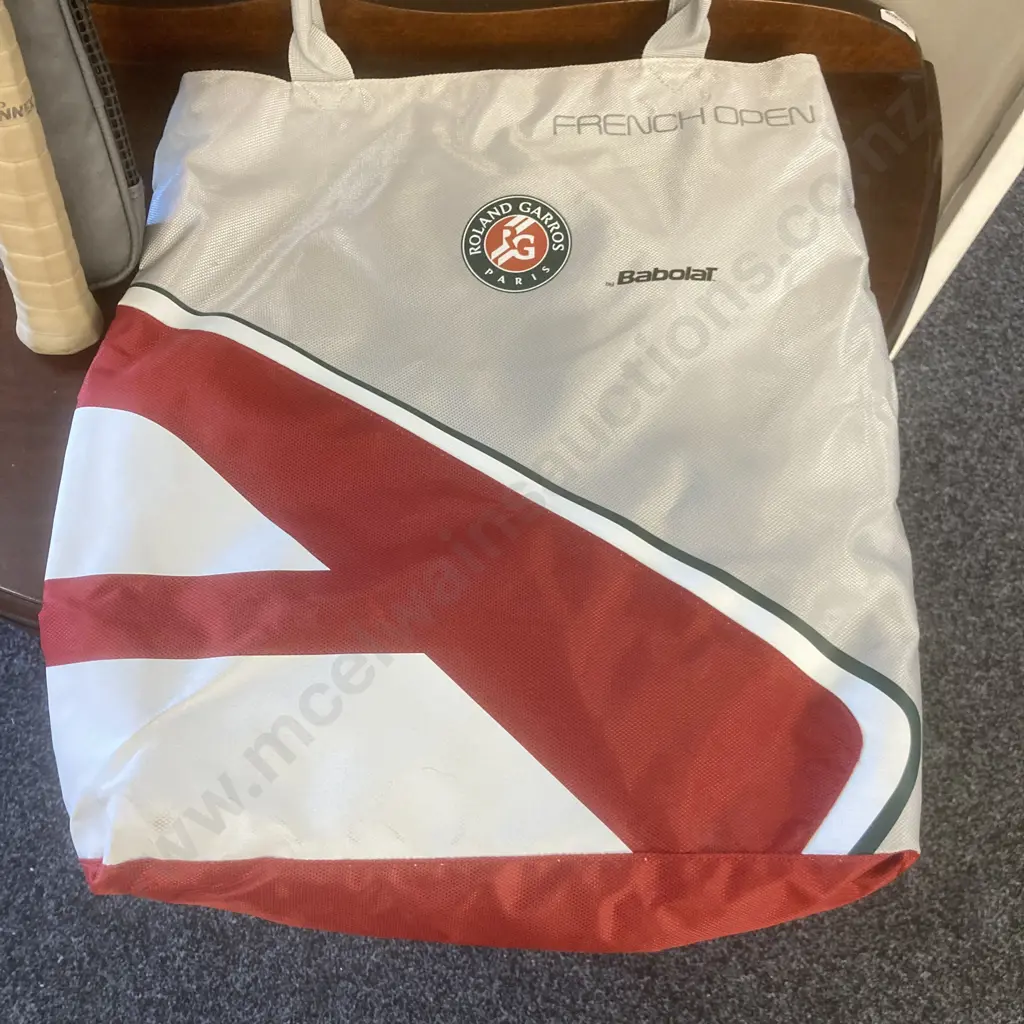 Pro Kennex Silver Ace Tennis Racquet With a  Babolat Roland Garros French Open Tote Bag Image 1++