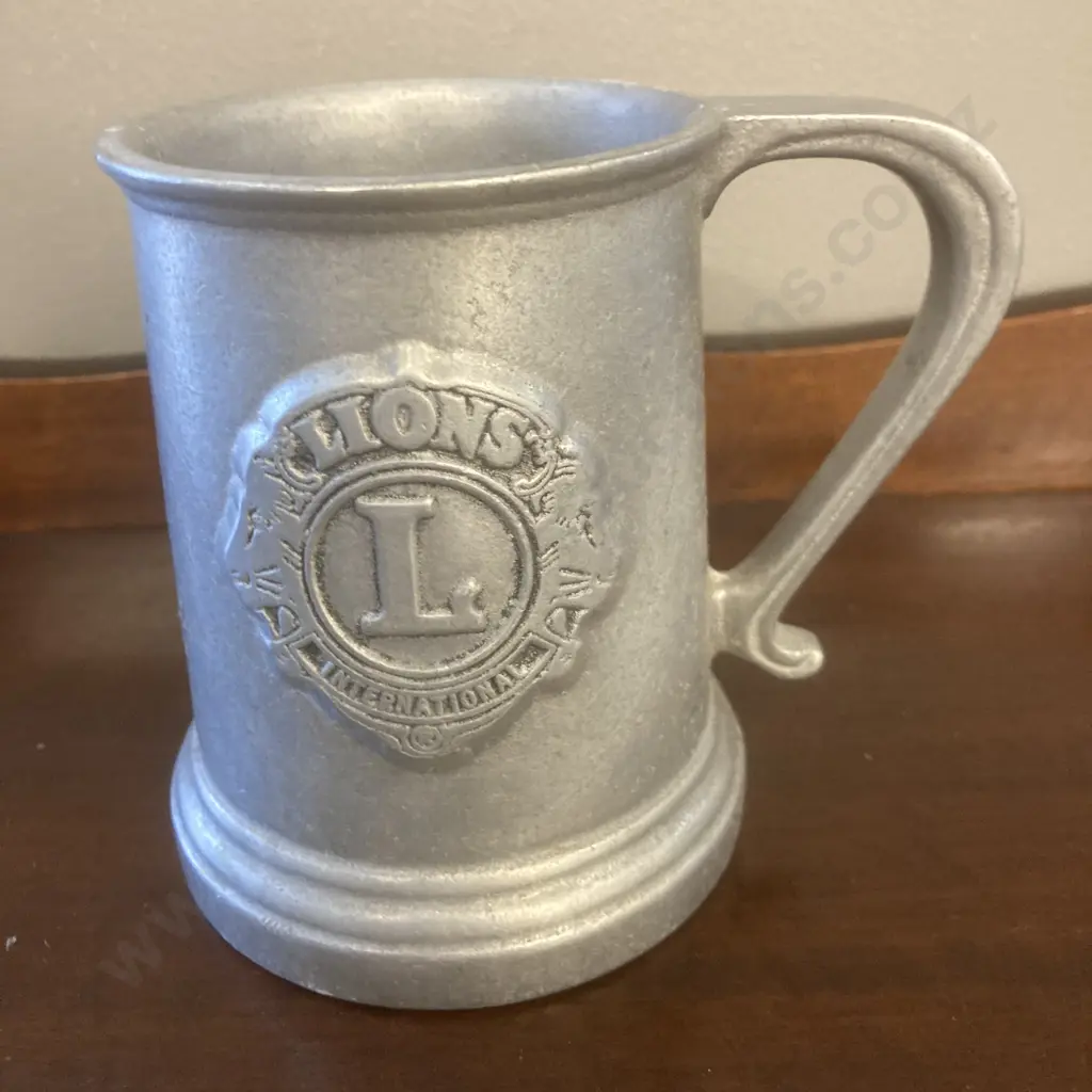 A Vintage Wilton RWP (U.S.A.) Cast Pewter "LIONS INTERNATIONAL" Pint Tankard Image 1++