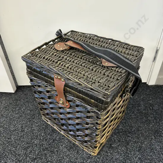 Large Wicker Picnic Hamper With Strap