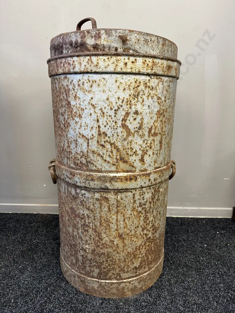 Large Vintage Lidded Double Handled Milk Can, H79cm (As Found Condition As Per Photos) Image 1++