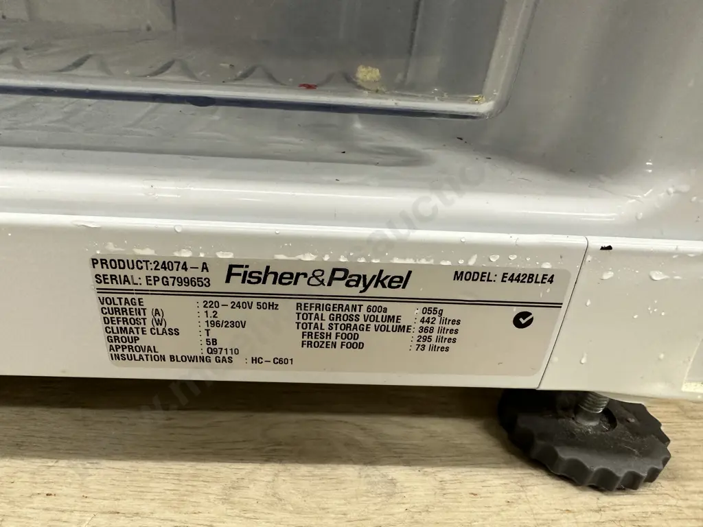 Fisher & Paykel ActiveSmart 442 Litre Fridge Freezer - Model E442BLE4, #EPG799653 Image 1++