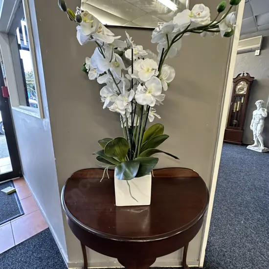 Faux Orchids In Cream Planter H70cm