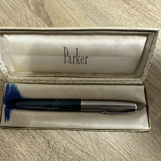 Parker 51 Fountain Pen Teal Blue With Original Case