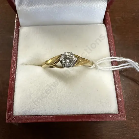 Vintage Solitaire Courtship Diamond Ring Stamped 9ct & CJ McCarthy Ltd Paperwork Dated 12th May 1967