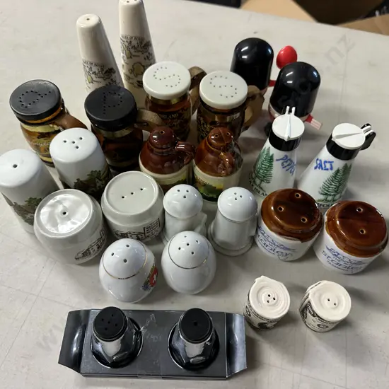 Selection Of Retro Salt & Pepper Shakers Including Pottery