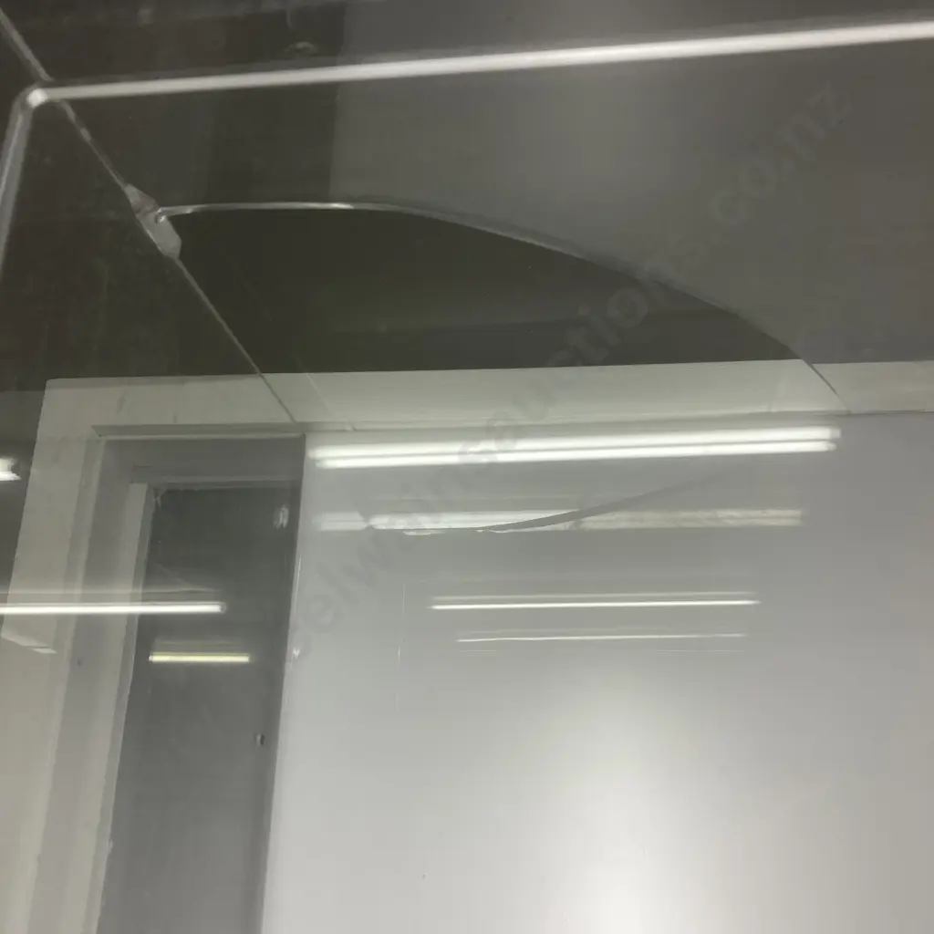 Perspex Display Cabinet Illuminated At Back, On Castors (No Key) H180 W77 D40.5cm (As Found Condition) Image 1++