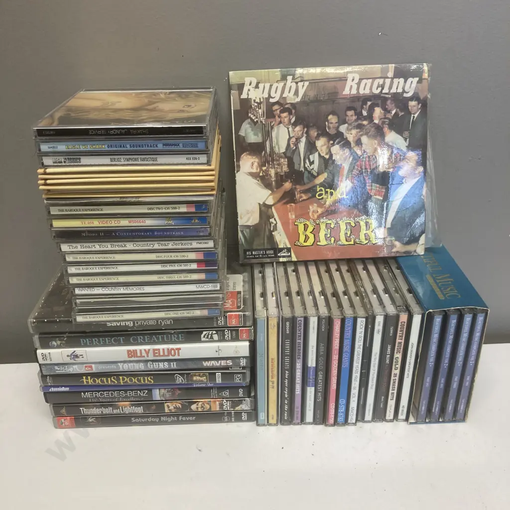 Lot of DVDs, CDs & Rugby Racing & Beer 45(Unable to Sell so Donated) Image 1++