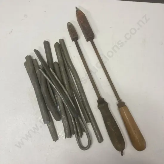 Vintage Solder Irons & Bundle of Lead