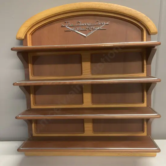Small Wall Hung Display Shelf "Classic Cars Of The Fifties" H54 W47.5 D13cm