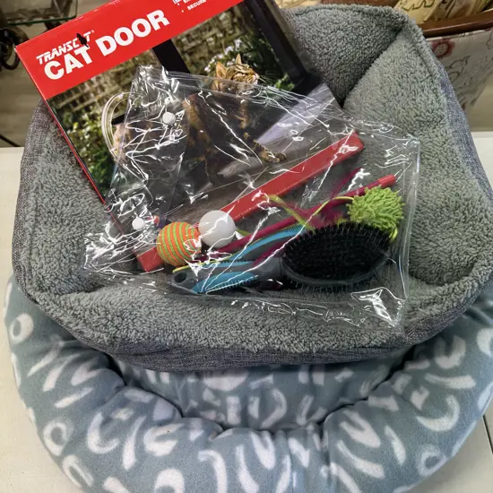 Selection of Cat Items - Cat Door, Beds Etc