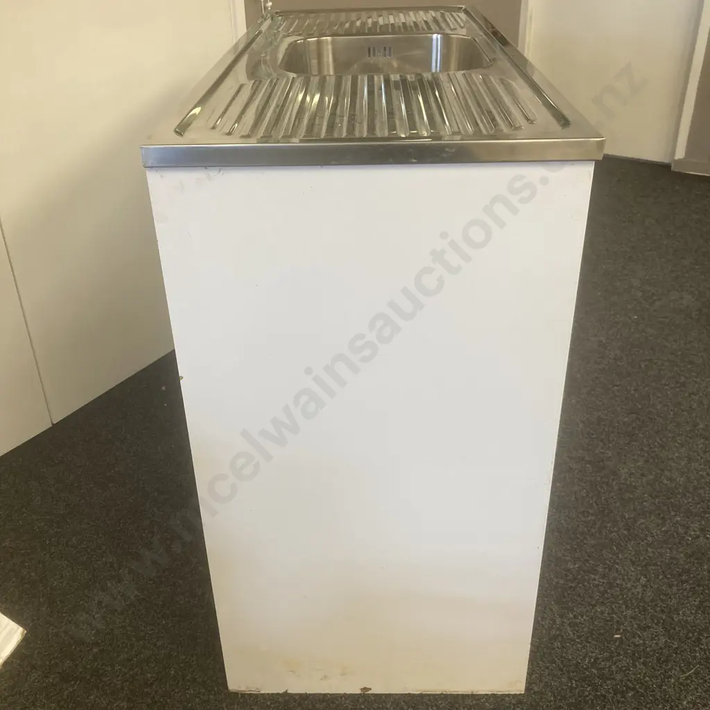 Stainless Sink Bench On Cabinet, H90.5 W118.5 D49cm Image 1++