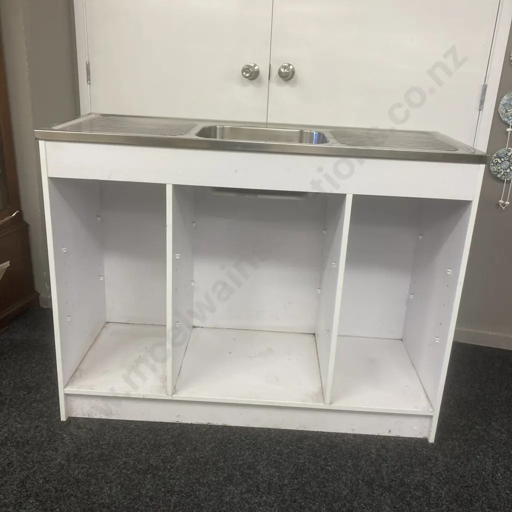 Stainless Sink Bench On Cabinet, H90.5 W118.5 D49cm Image 1++
