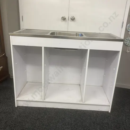 Stainless Sink Bench On Cabinet, H90.5 W118.5 D49cm