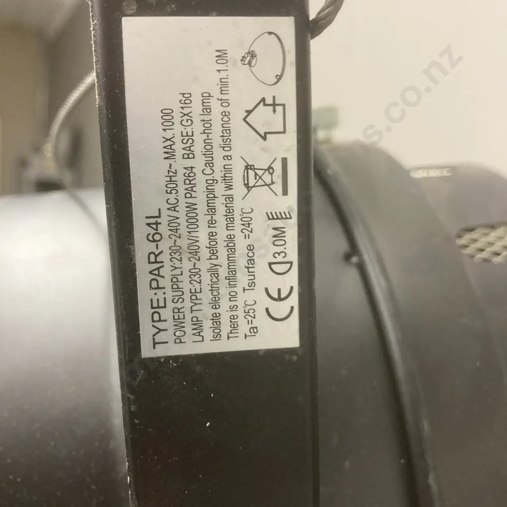 Lot of Stage / Entertainment Lights,3 x PAR-64L Lights, 3 x Can lights, Assorted Sized Adjustable Stage Light Stands Image 1++