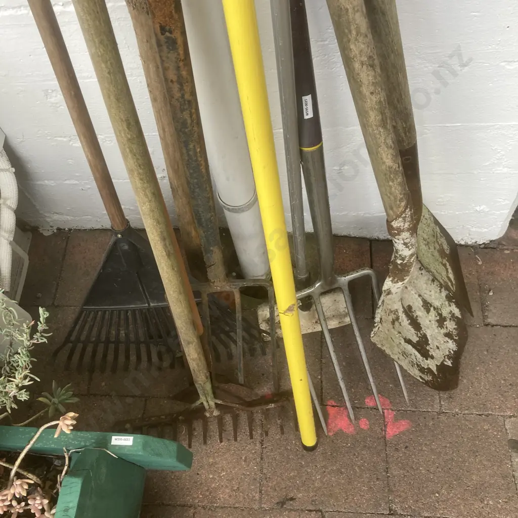 Assorted Garden Tools, Washer, Axe, Rack, Forks, Shovel Etc Image 1++
