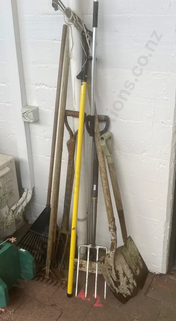 Assorted Garden Tools, Washer, Axe, Rack, Forks, Shovel Etc Image 1++