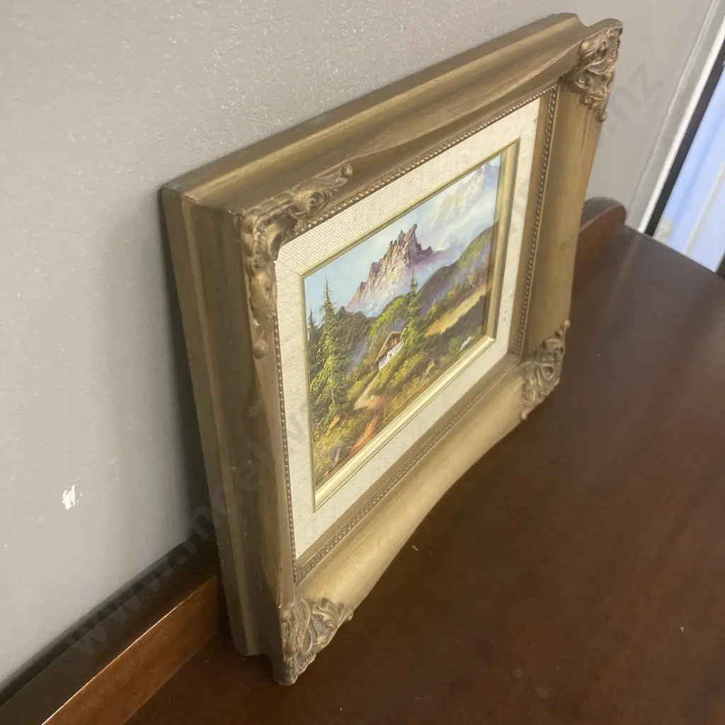 Artwork In Ornate Gilt Wooden Frame, 23 x 28cm Image 1++