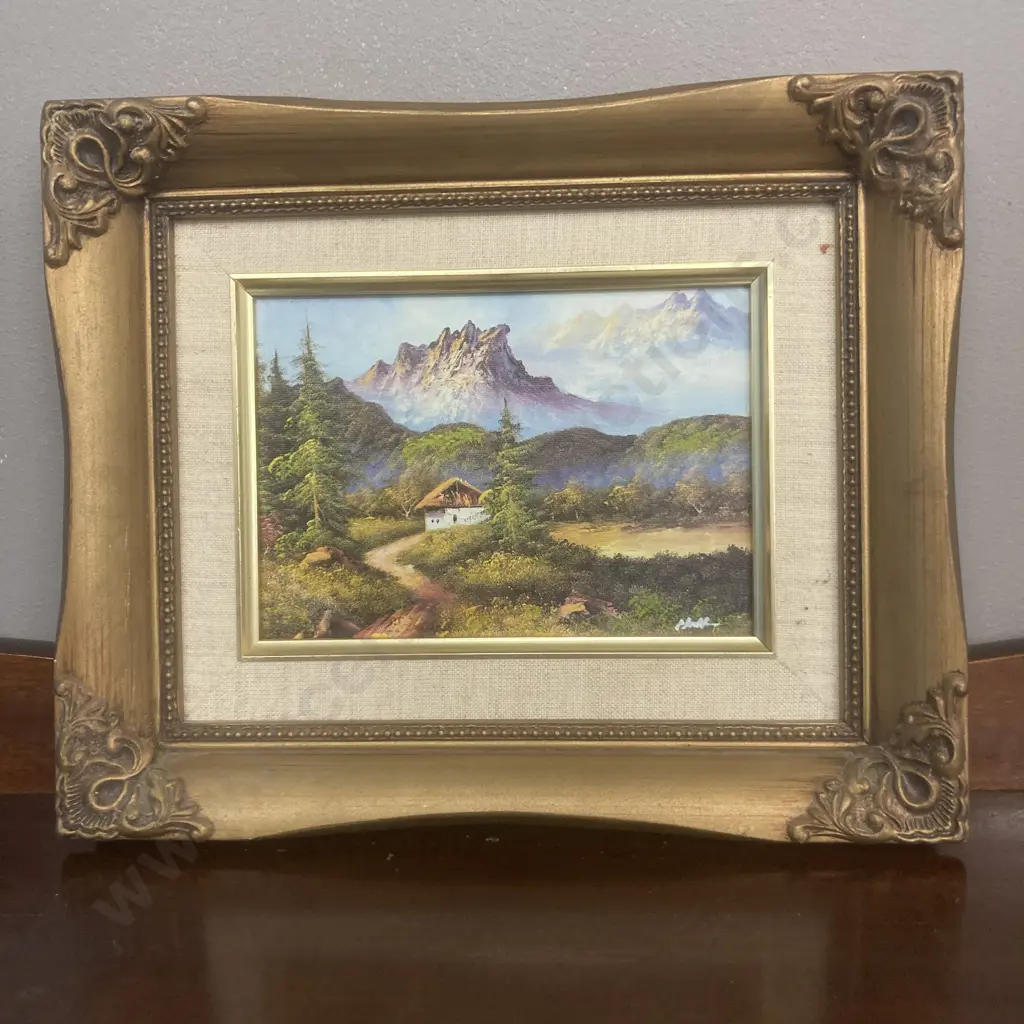 Artwork In Ornate Gilt Wooden Frame, 23 x 28cm Image 1++