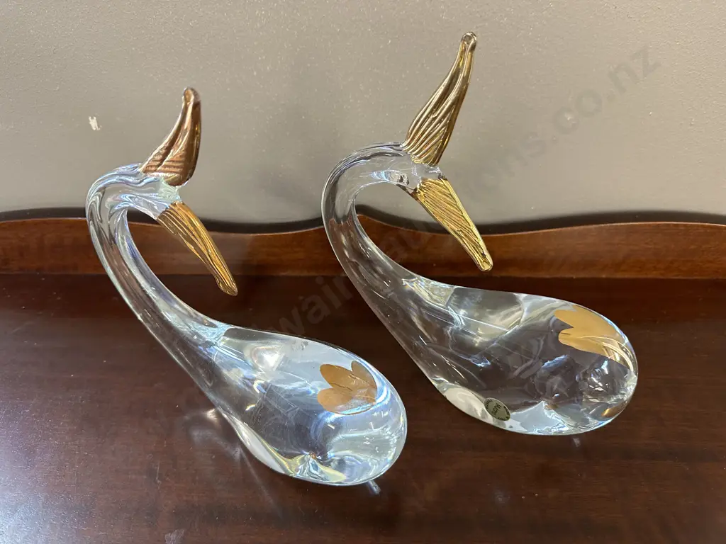 Pair Of Italian Murano Whales Image 1++