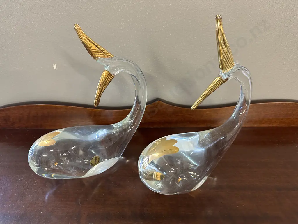 Pair Of Italian Murano Whales Image 1++