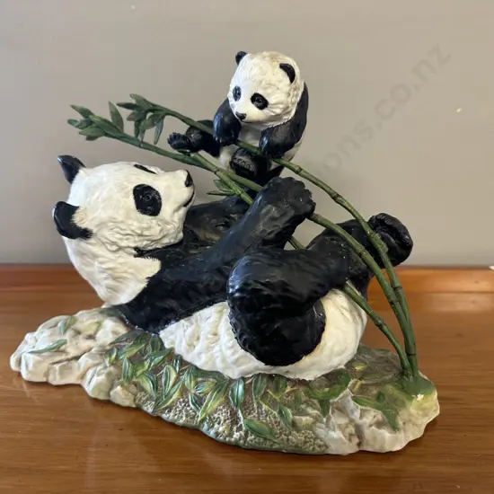 Franklin Mint Pride And Joy Figurine 1988 by DJ Shinn Panda & Baby