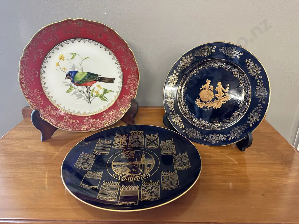 Limoges Plates x 2 With Glass Gilded Plate 'Luxembourg' Image 1++