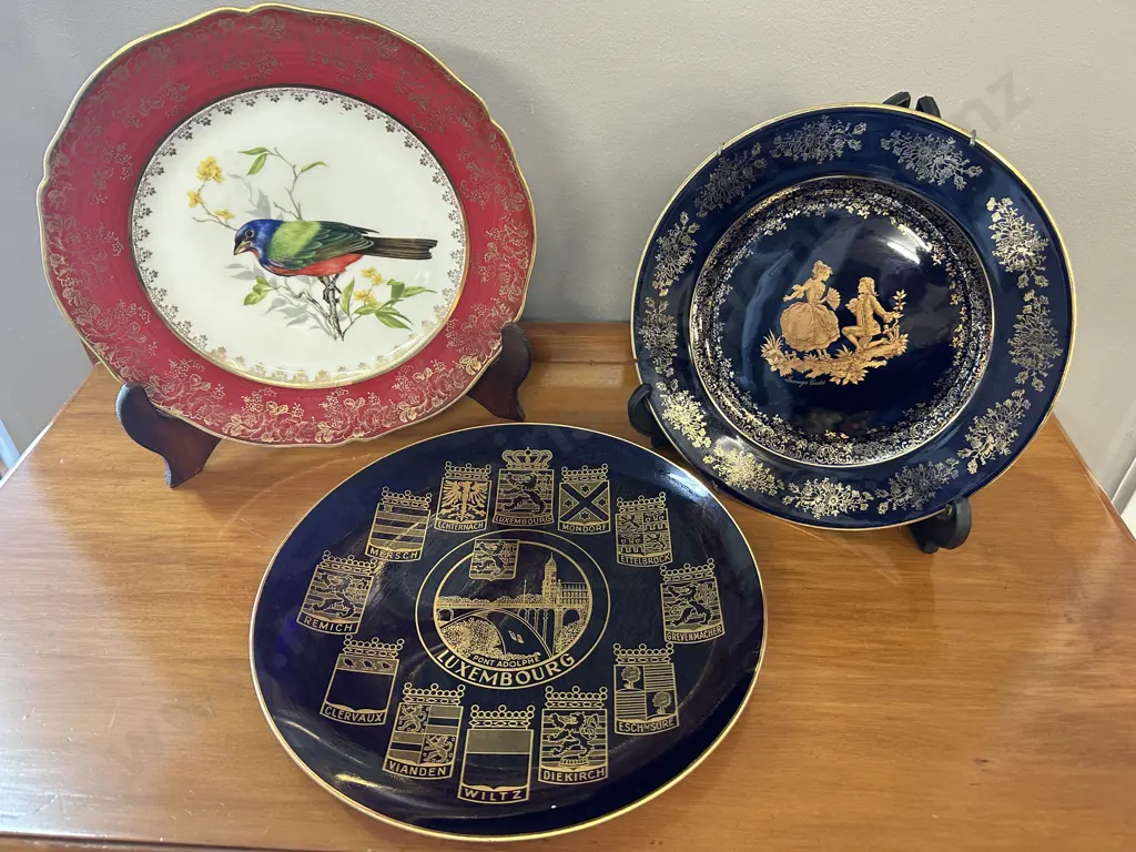 Limoges Plates x 2 With Glass Gilded Plate 'Luxembourg' Image 1++