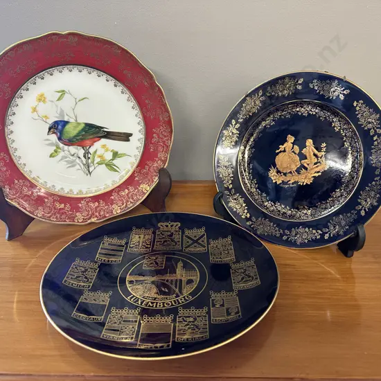 Limoges Plates x 2 With Glass Gilded Plate 'Luxembourg'
