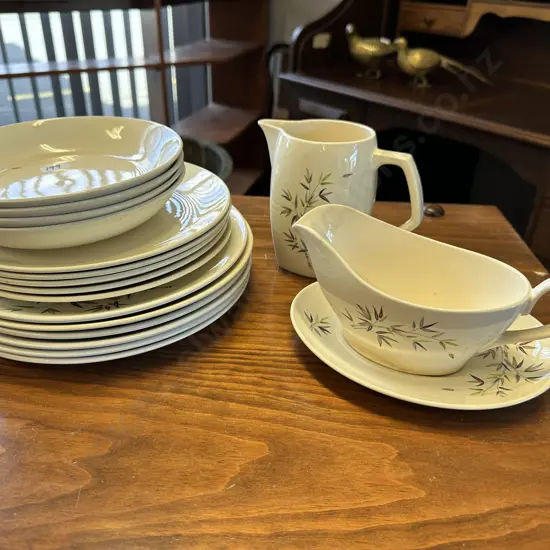 Crown Lynn Dinnerware Green Bamboo Pat # 620