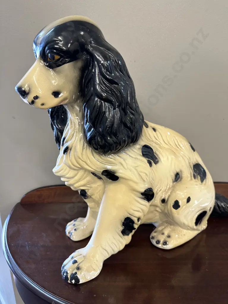 Vintage Seated Ceramic Spaniel H46cm (af) to foot Image 1++