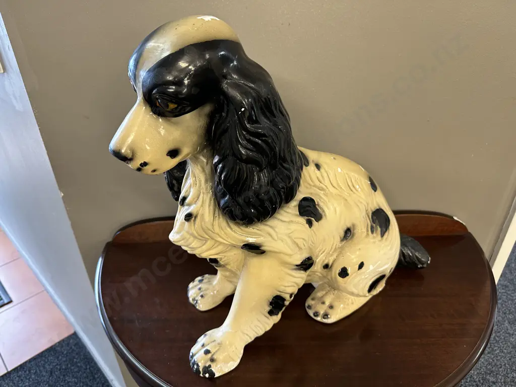 Vintage Seated Ceramic Spaniel H46cm (af) to foot Image 1++