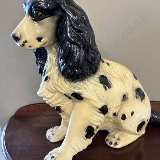 Vintage Seated Ceramic Spaniel H46cm (af) to foot