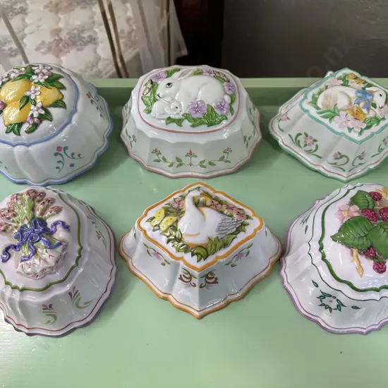 Set of 6 x Collectable Franklin Mint Jelly Moulds
