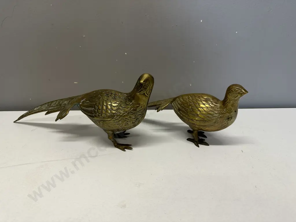 Set Of 2 Vintage Brass Birds  Image 1++