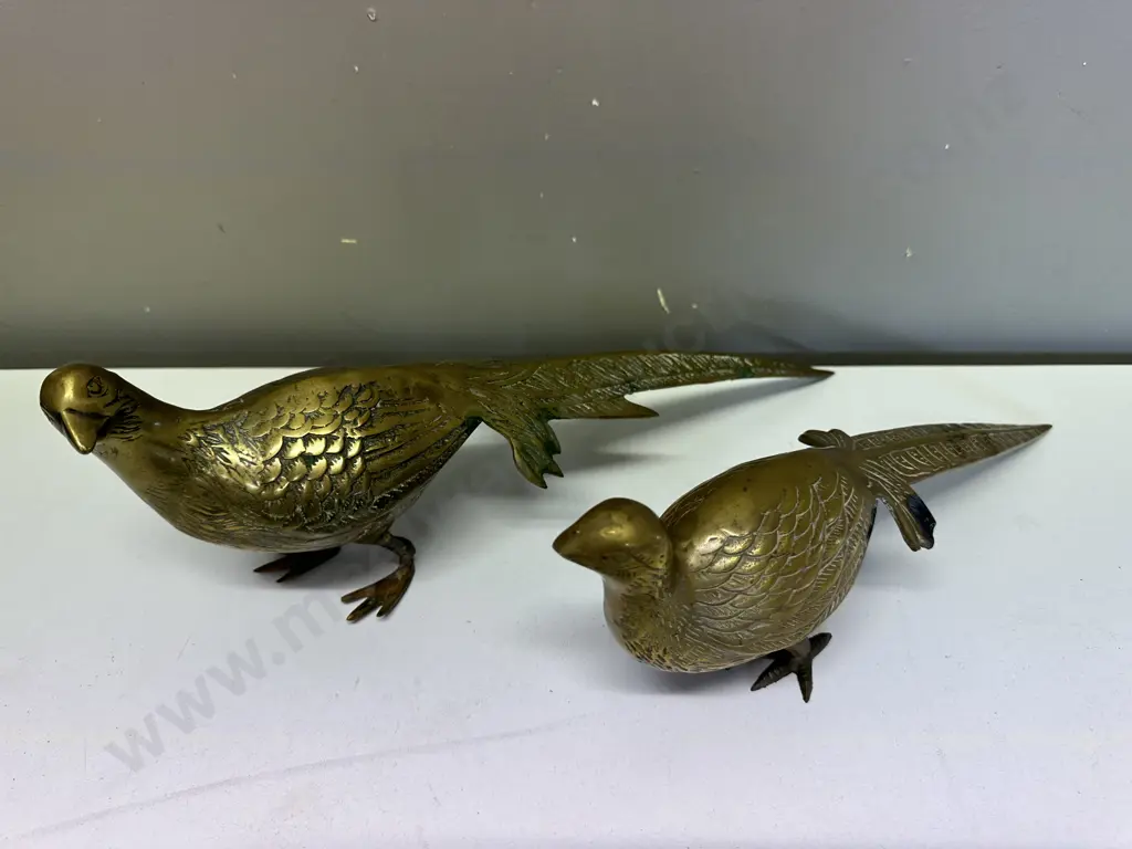 Set Of 2 Vintage Brass Birds  Image 1++