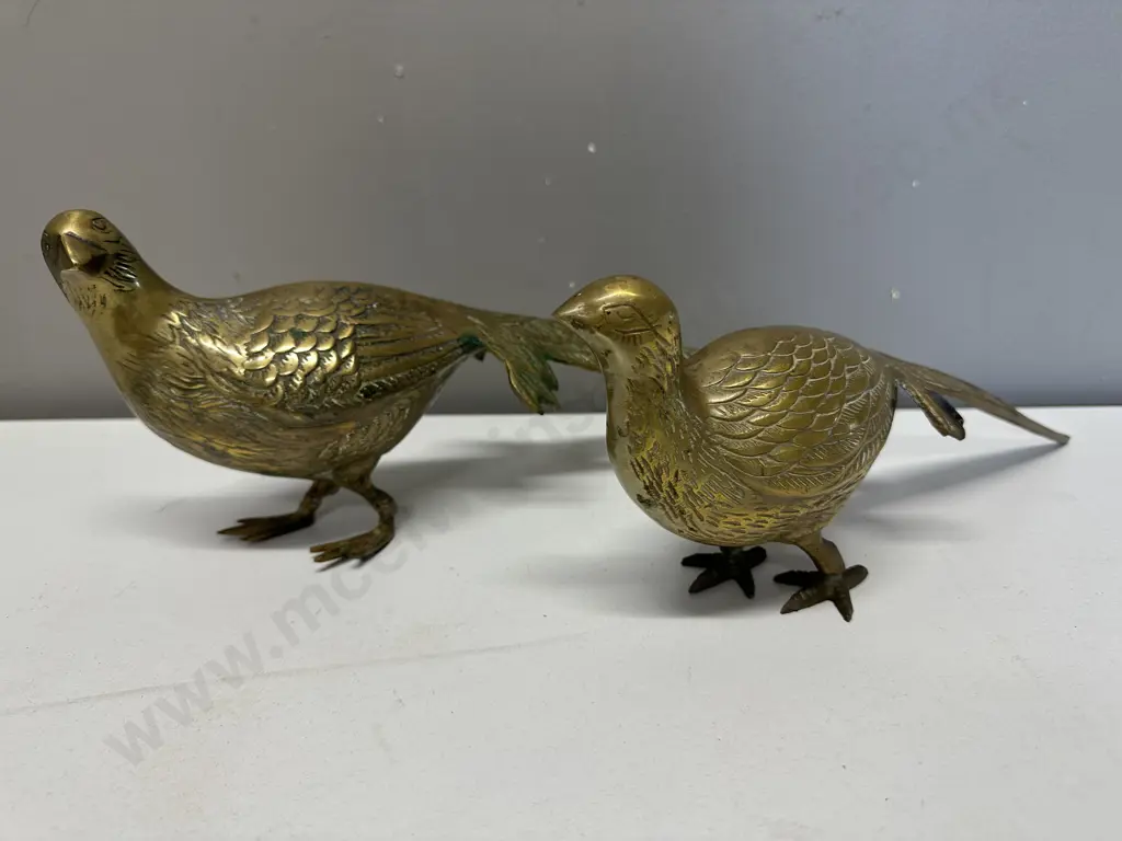 Set Of 2 Vintage Brass Birds  Image 1++
