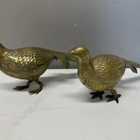 Set Of 2 Vintage Brass Birds 
