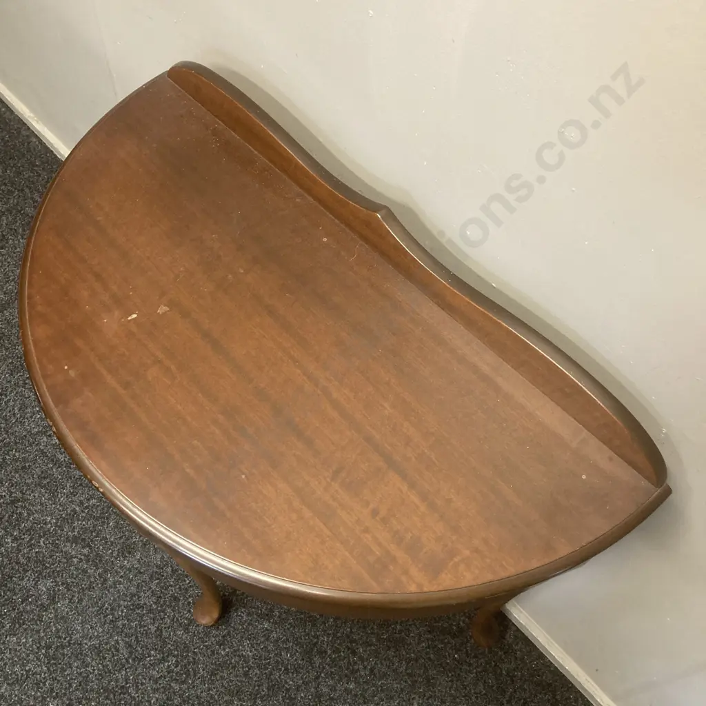 Queen Anne 1/2 Round Mahogany Hall Table, H77 W78 D38cm Image 1++
