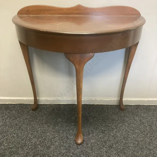 Queen Anne 1/2 Round Mahogany Hall Table, H77 W78 D38cm