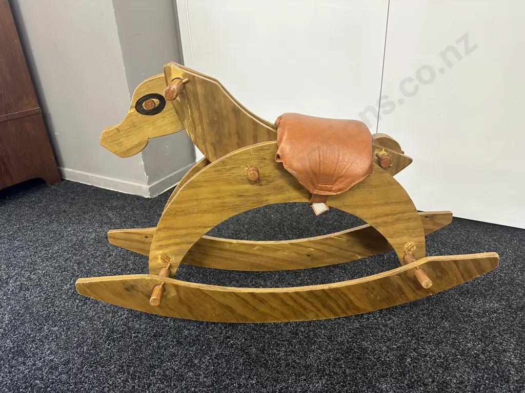 Kids Vintage Wooden Rocking Horse, 1m Image 1++