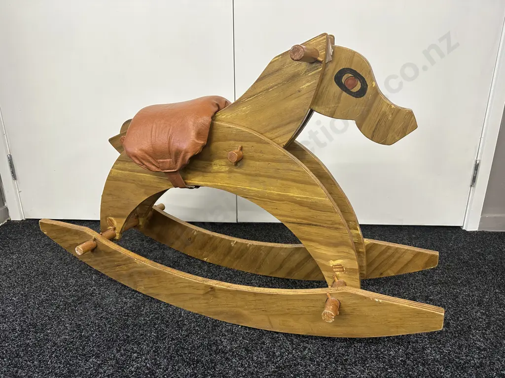Kids Vintage Wooden Rocking Horse, 1m Image 1++