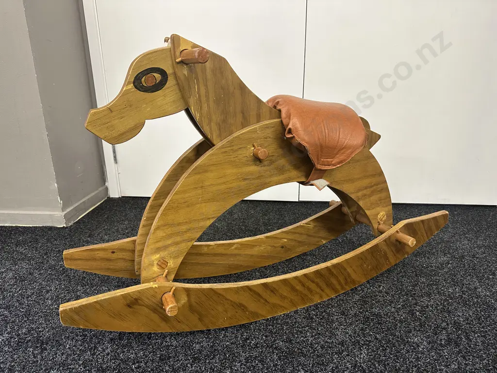 Kids Vintage Wooden Rocking Horse, 1m Image 1++