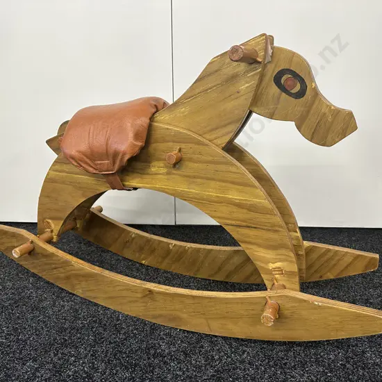 Kids Vintage Wooden Rocking Horse, 1m