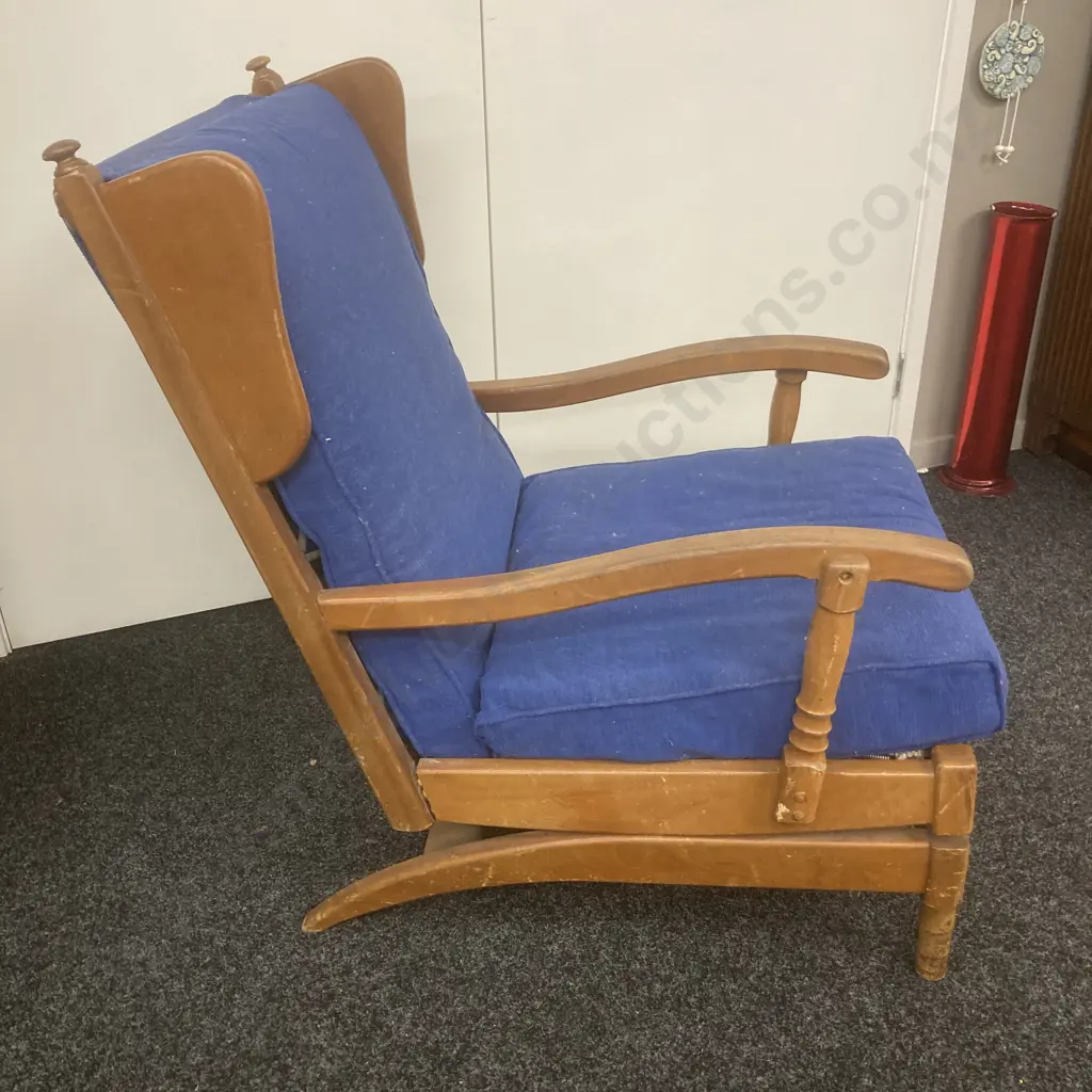 Mid Century Drexel Armchair, Wingback Design, Rocker Image 1++