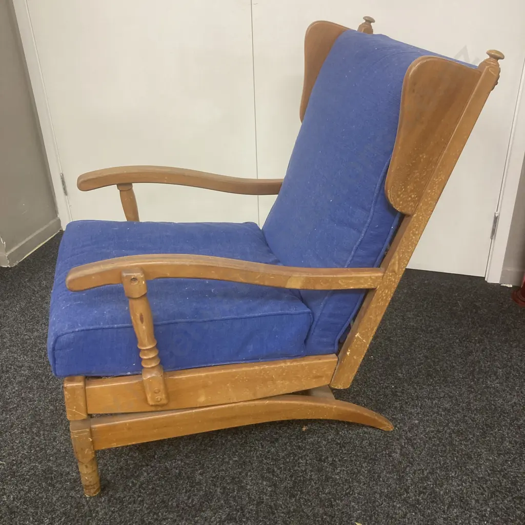 Mid Century Drexel Armchair, Wingback Design, Rocker Image 1++