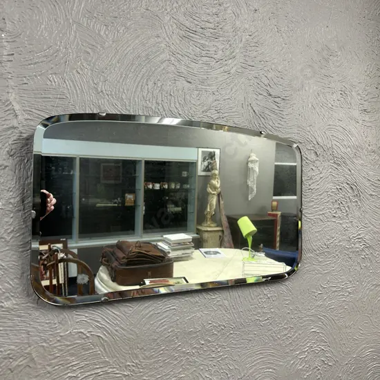 Retro Mirror Bevelled Edge Curved Top, 32 x 56cm
