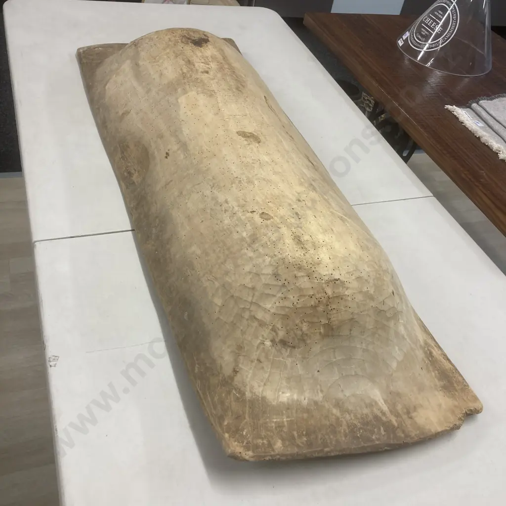 Antique Large Wooden European Dough Bowl, 110 x 39cm Image 1++