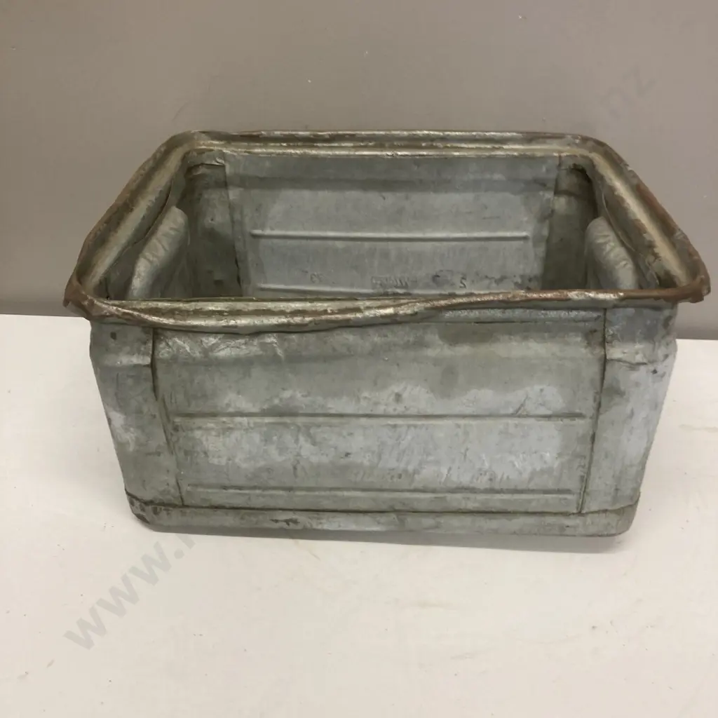 Vintage Metal Industrial Storage Bin, H22 W43 D35cm Image 1++