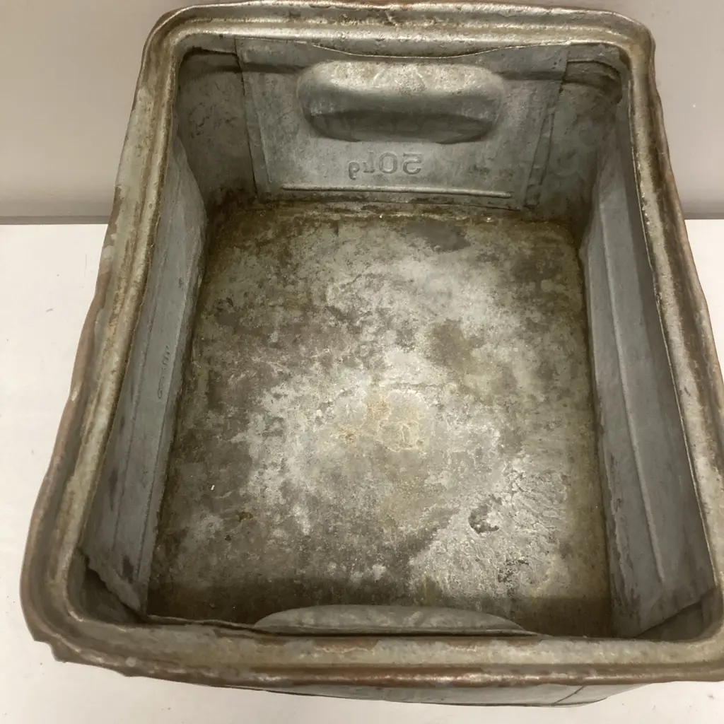 Vintage Metal Industrial Storage Bin, H22 W43 D35cm Image 1++
